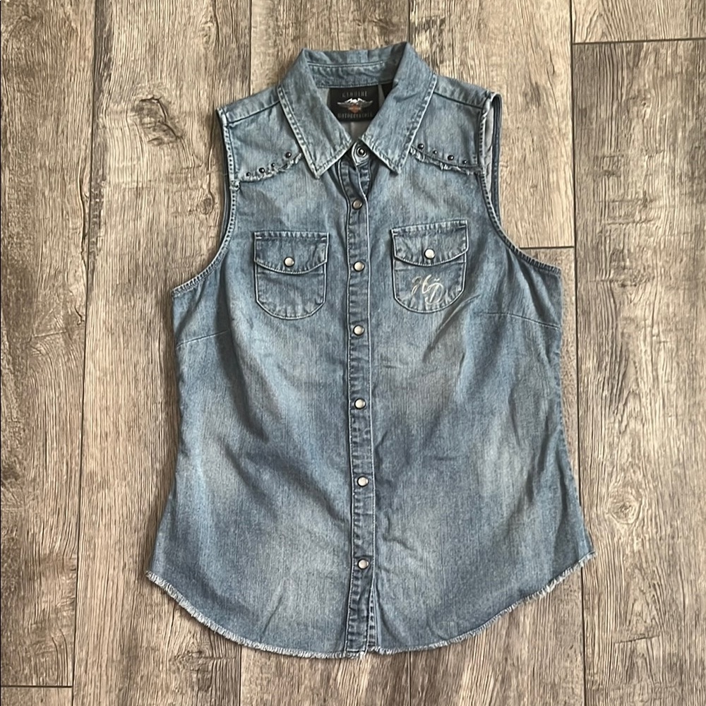 HARLEY DAVIDSON DENIM TOP